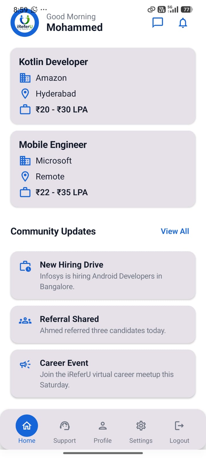 iReferU latest jobs